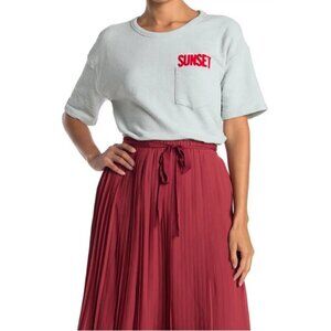 💕FRNCH💕 Sunset Crew Neck T-Shirt ~ Vert Light Green Medium/Large NWT